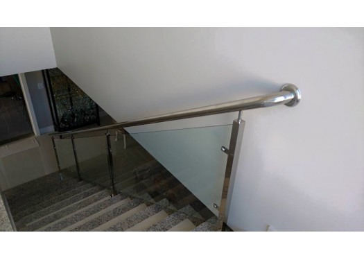 Corrimão Aço Inox 304 com vidro Modelo Londres